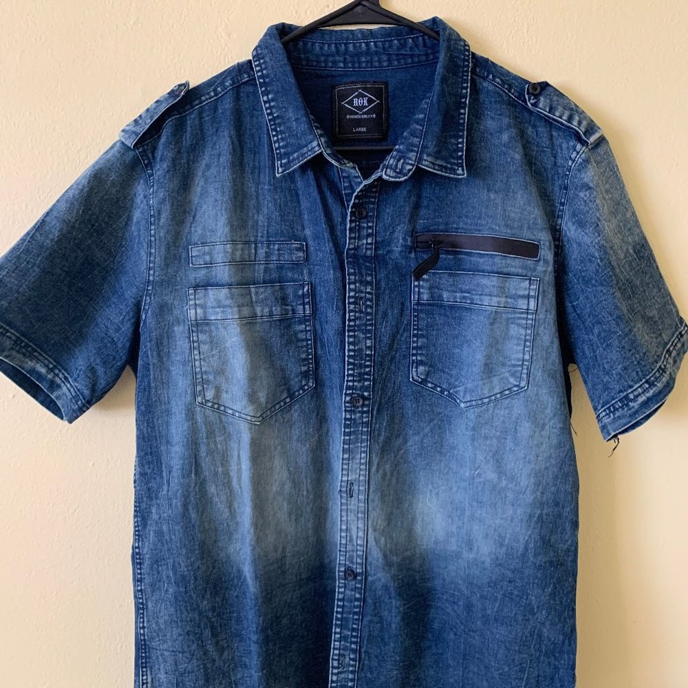 ROK Button Up Denim Shirt